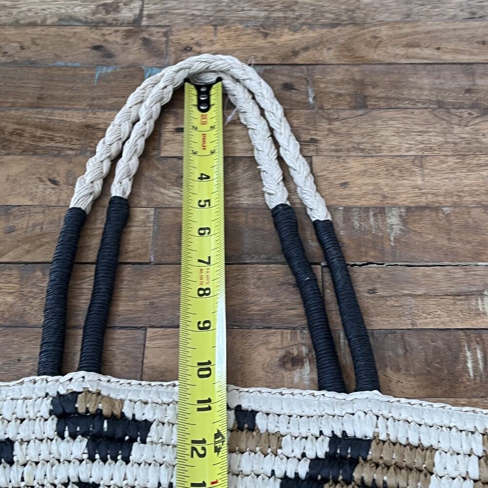 Time and Tru Black, Cream & Brown Woven Tote with Matching Wristlet - Picture 6 of 9